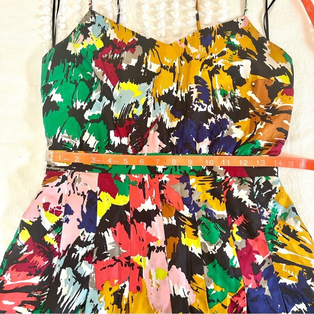 J Crew Women’s Colorful Abstract Silk Midi Dress Sz 4 - Picture 9 of 11